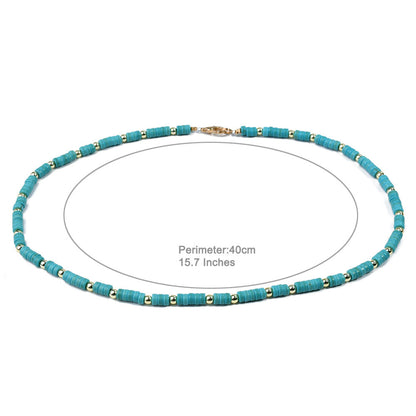 Turquoise Beaded Natural Stone Necklace