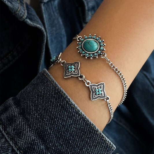 2pcs Turquoise Stone Bracelet