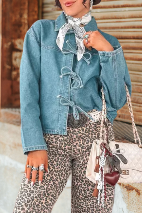 Tie Front Denim Jacket