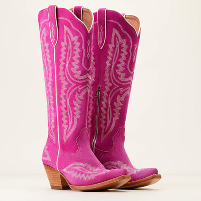 Western Chunky Heel High Top Boots