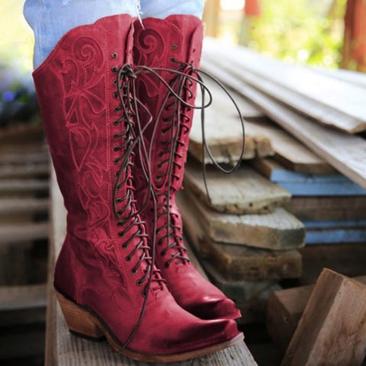 Cross-strap Mid-boots