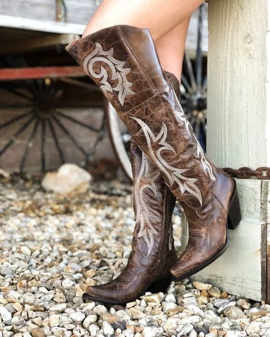 Western Dan Post Knee High Boots