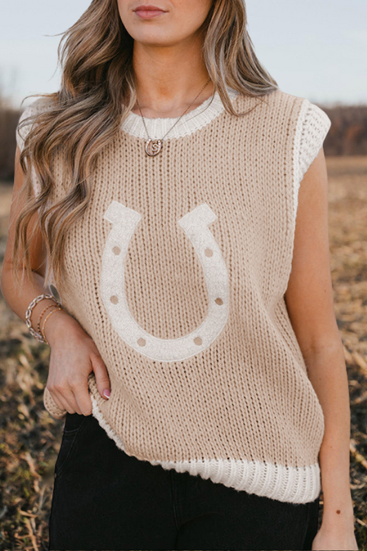 Woven Horseshoe Sweater Vest