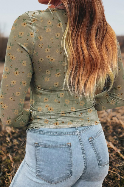 Ditsy Floral Mesh Top