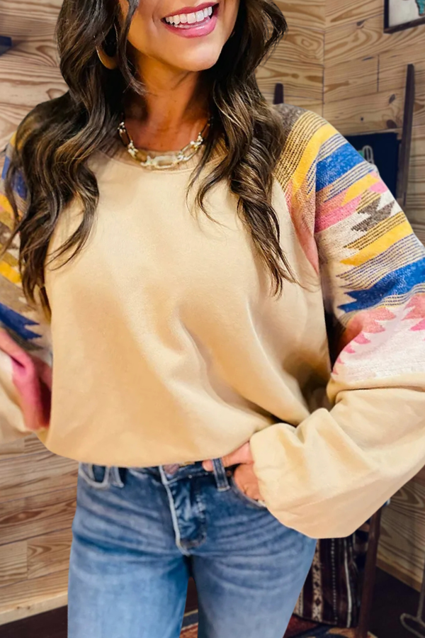 Aztec Blake Color Block Sleeve Pullover
