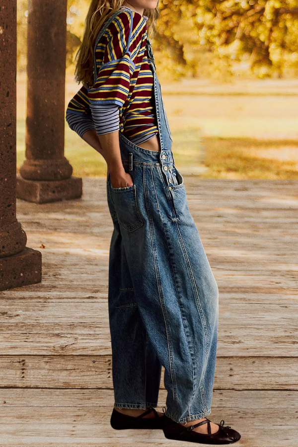 Good Luck Barrel Denim Overalls