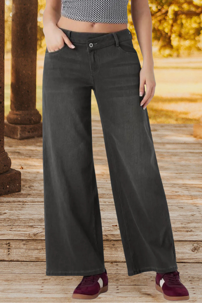 Vintage Inspired Light Blue Wide Leg Jeans