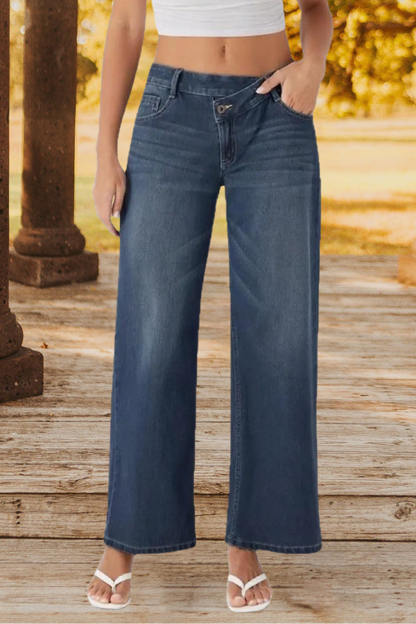 Vintage Inspired Light Blue Wide Leg Jeans