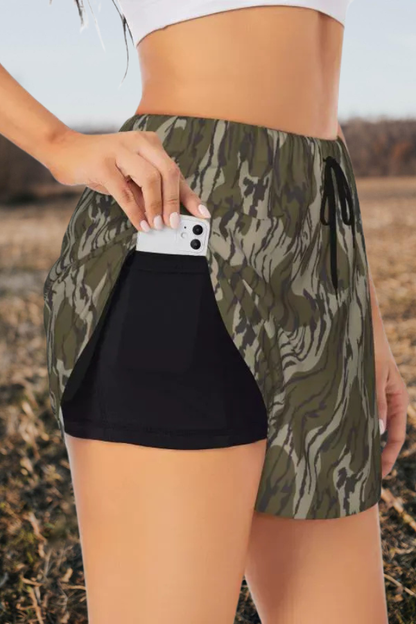 Camo Print Liner Pocket Athletic Shorts