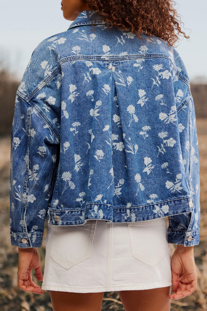 Opal Floral Swing Denim Jacket