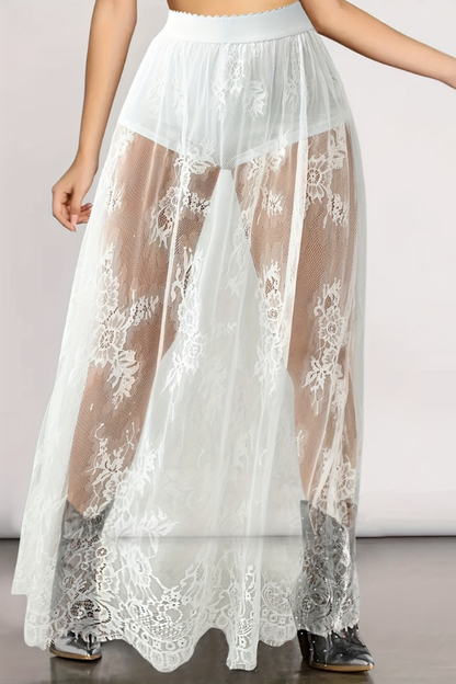 Lace Sheer Maxi Skirt