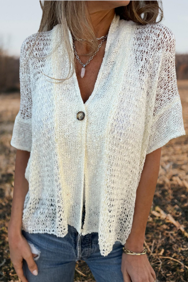 Lightweight Hollow Out Crochet Cardigan