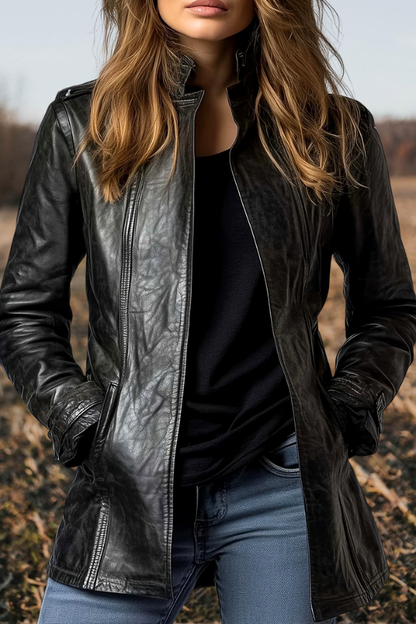 Western Leather Black Jacket