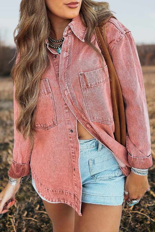 Oversized Button Down Denim Shacket
