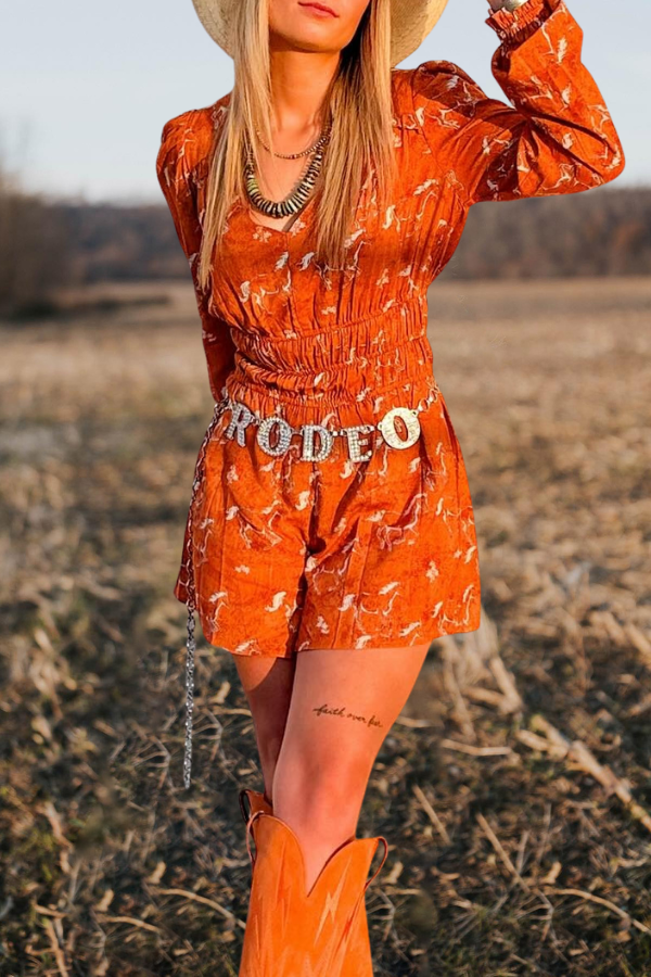 Trotter Street Horse Embroidery Polo Romper