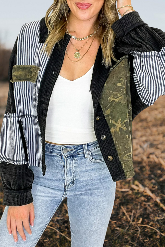 Timber Thread Camo Contrast Shacket