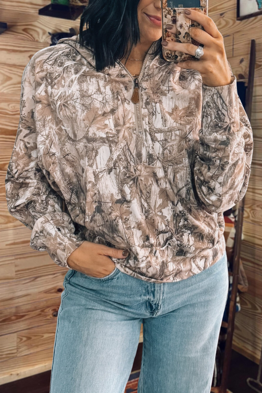 Camo Quarter Zip Hoodie