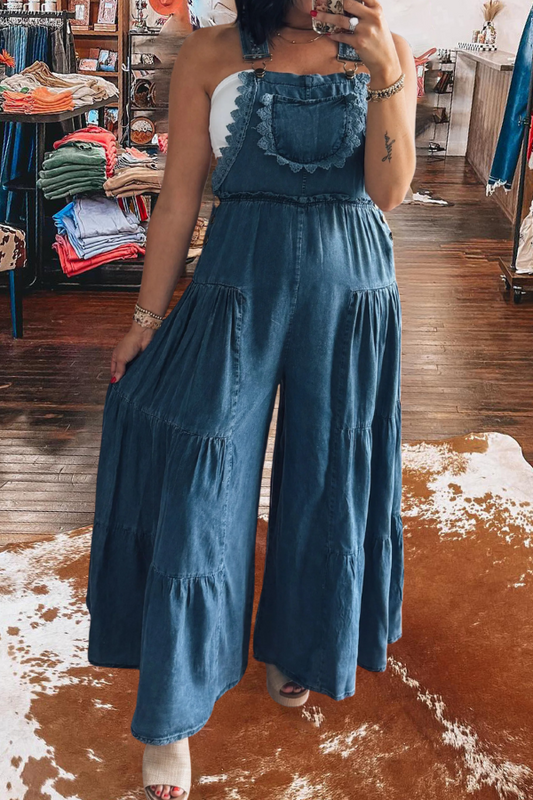 Adjustable Embroidered Straps Jumpsuit