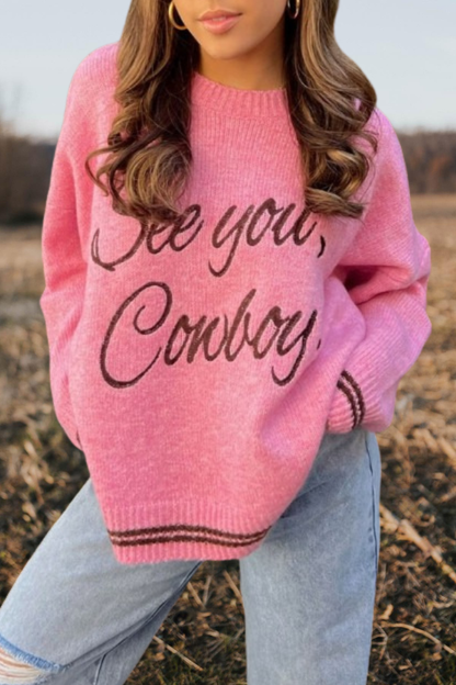 Retro See You Embroidered Sweater