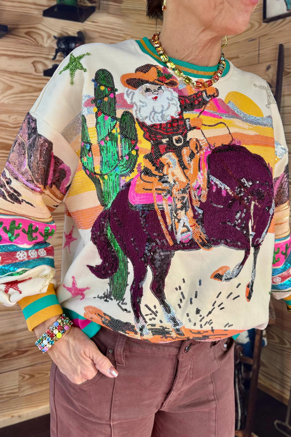 Western Cowboy Santa Christmas Sweatshirt