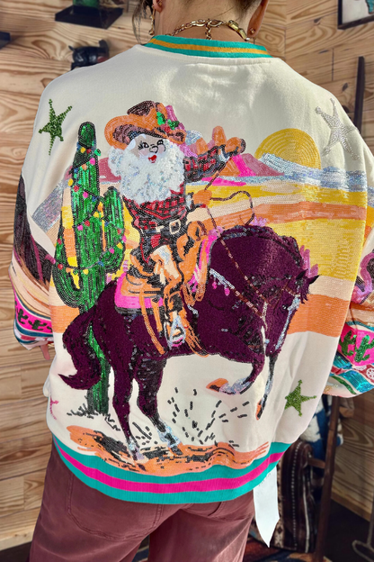 Western Cowboy Santa Christmas Sweatshirt