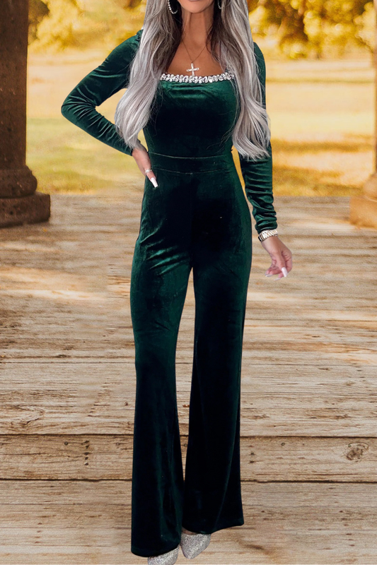 Velvet Wide Leg Jumpsuit