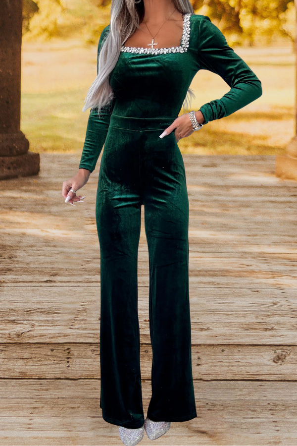 Velvet Wide Leg Jumpsuit