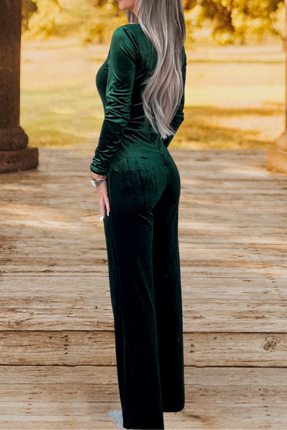 Velvet Wide Leg Jumpsuit