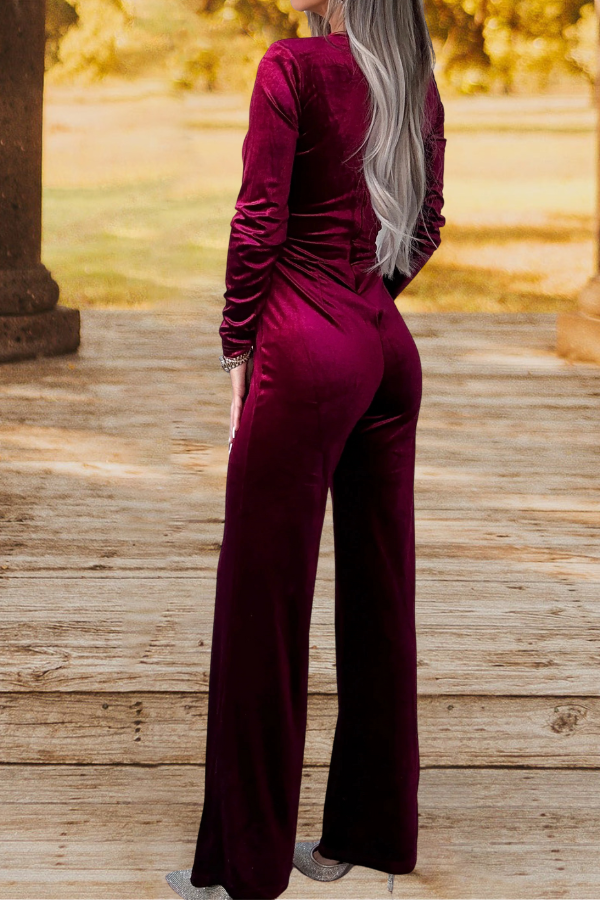 Velvet Wide Leg Jumpsuit