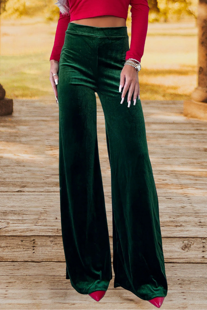 Velvet Wide Leg Pants