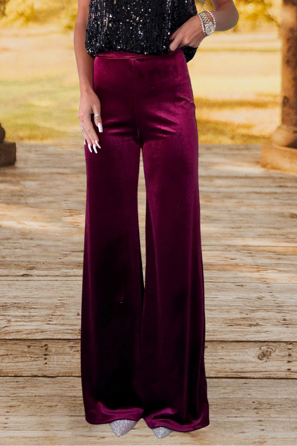 Velvet Wide Leg Pants