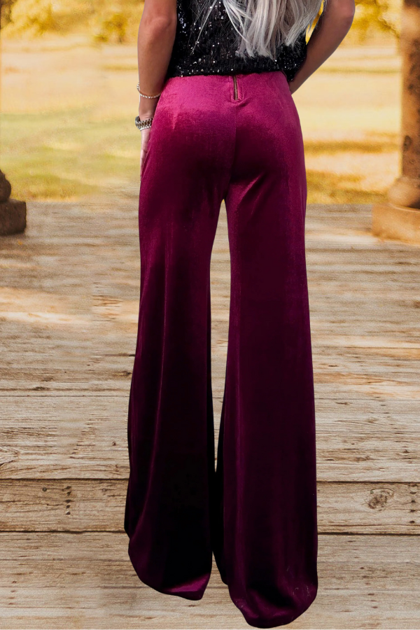 Velvet Wide Leg Pants