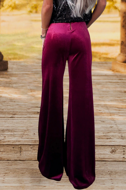 Velvet Wide Leg Pants