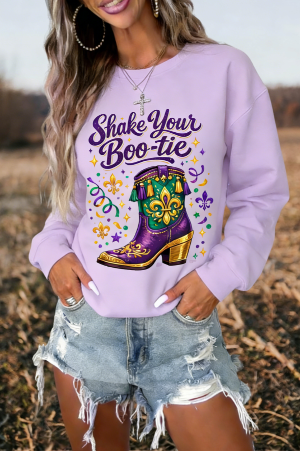 Mardi Gras Boot Graphic Sweatshirt