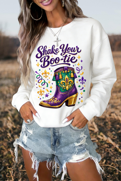 Mardi Gras Boot Graphic Sweatshirt
