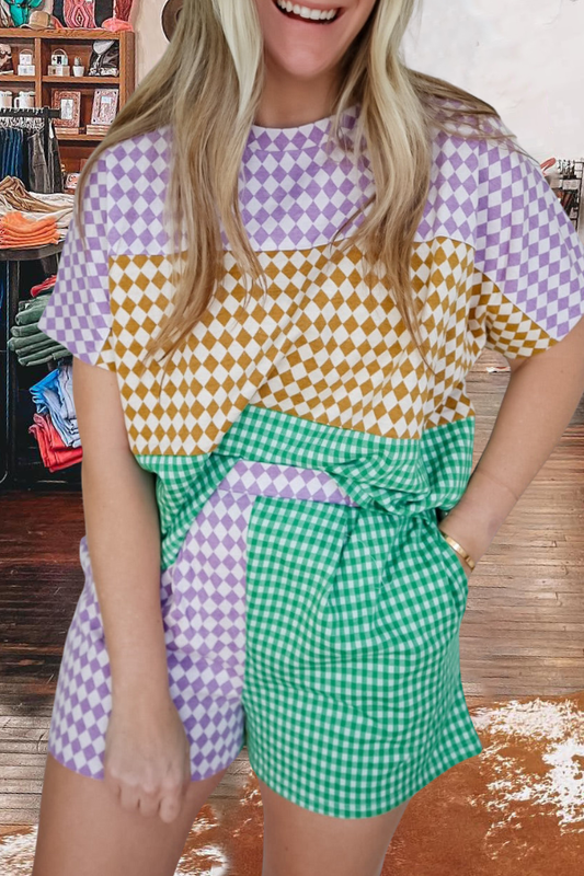 Mardi Gras Plaid T-Shirt