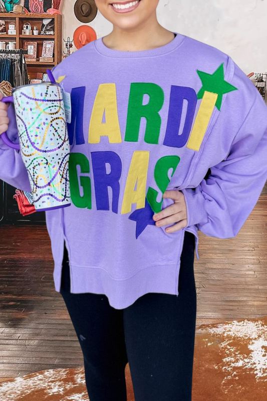 Mardi Gras Patchwork Sweatshirt