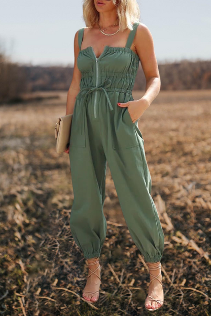 Cargo Overall Wide Leg  Jumpsuit