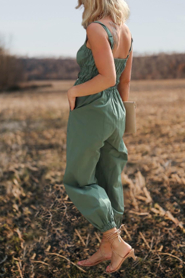 Cargo Overall Wide Leg  Jumpsuit