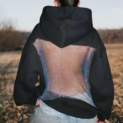 Fishnet Mesh Insert Hoodie