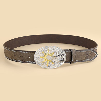 Western Cowboy Belts-Brown